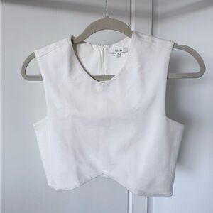 Talula White Sleeveless Crop Top